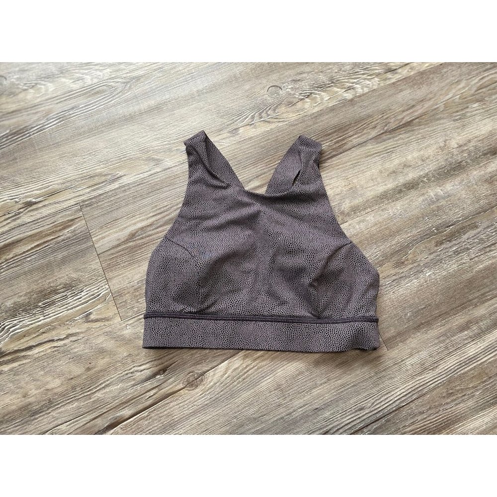 Lululemon Fast Free Bra (Nulux) Size 6 Disperse Dusky Lavender Black